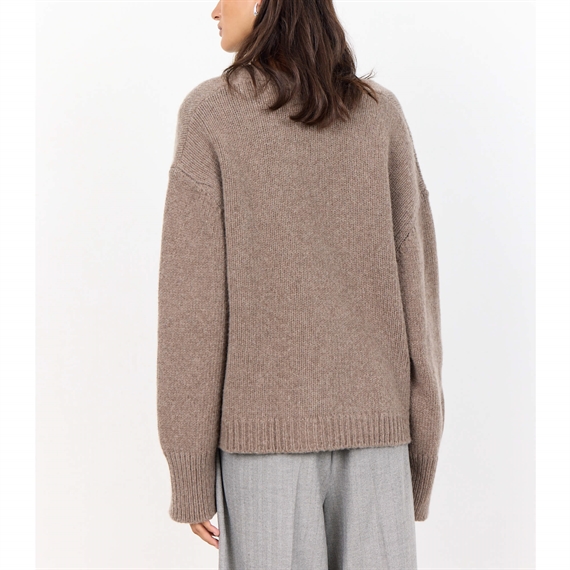 Levete Room LR-PERLE 6 Cardigan, Taupe Grey Melange